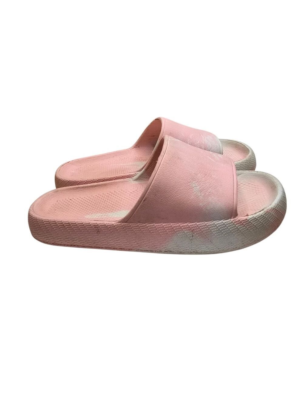 Pink White Tie Dye Slide On Sandals Girls Size 3